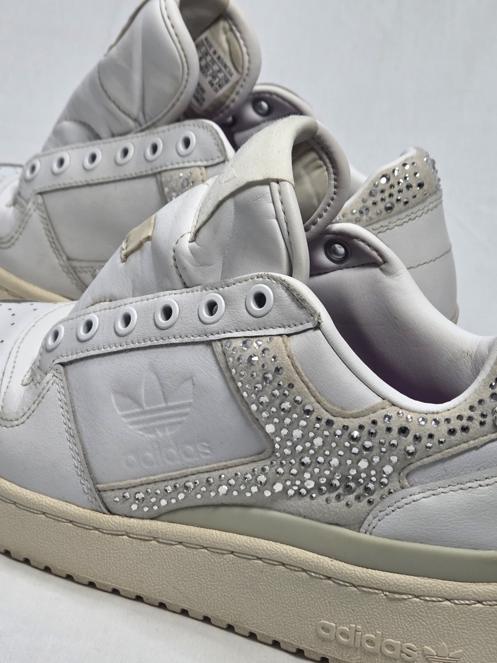 Adidas Forum Low Bold Women's 7.5 White Crystal Rhinestone Shoes H05060 Platform